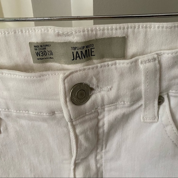 TOPSHOP White High Waisted Jamie Skinny Jeans - Picture 5 of 11
